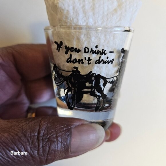 Vintage 70s BartlettCollins Set of 3 Western Humorous Shot Glasses - Picture 4 of 4